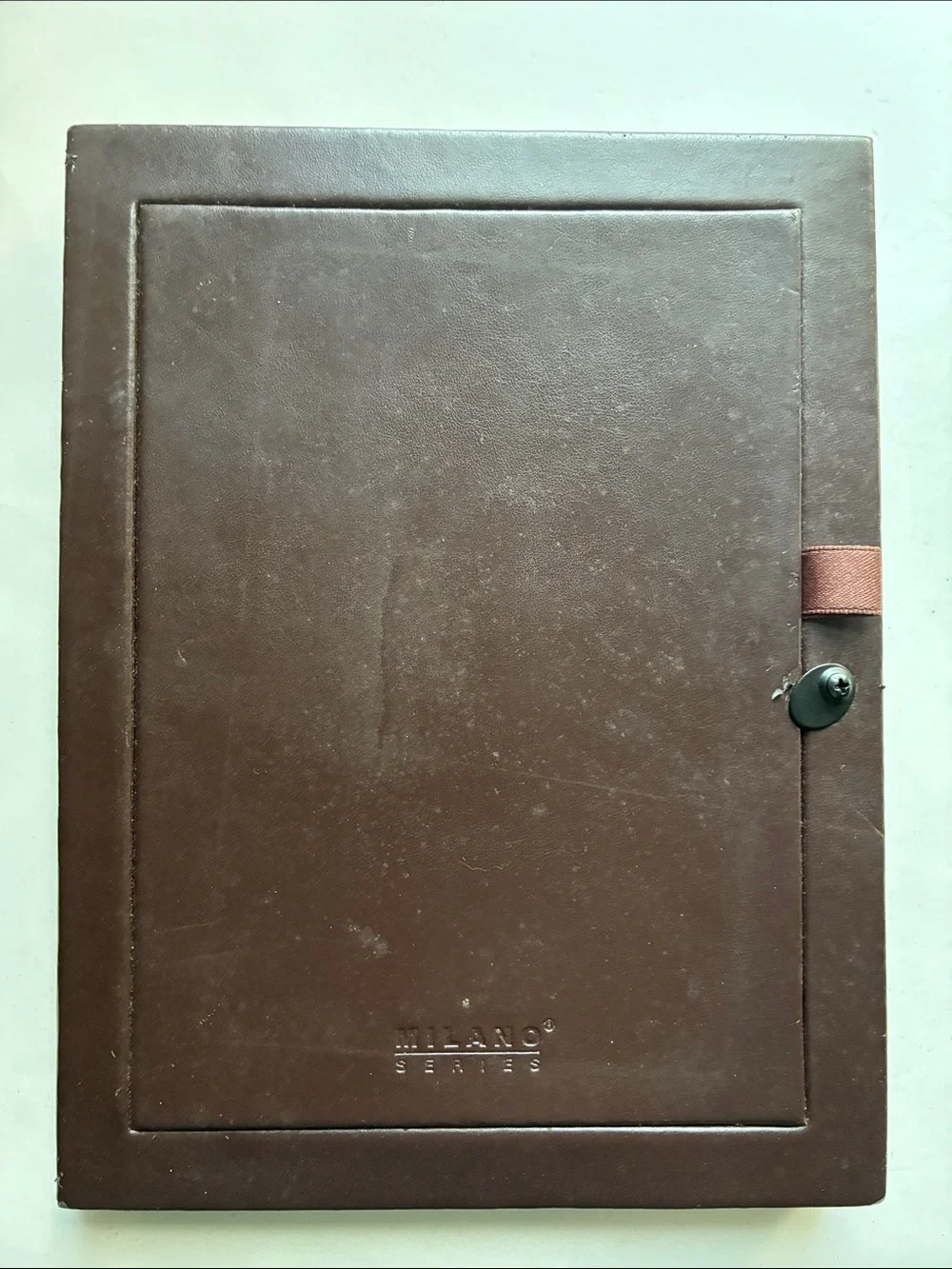 Leather Bifold Double Photo Frame Rich Brown